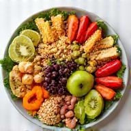 Colourful plate of healthy food