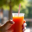Person enjoying a drink outdoors